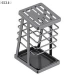 porte couteaux contemporain gris métallisé couteaux ciseaux plateau détachable minimalisterangement efficace ustensiles cuisine