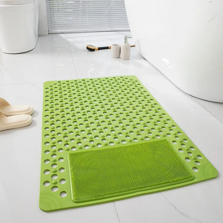 tapis bain antidérapant perforé moderne vert rose bleu clair blanc suction cup pvc respectueux