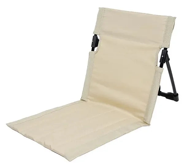 chaise pliable moderne métal tissu beige clair minimaliste camping plage extérieure