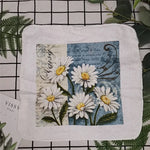 serviettes cuisine coton florales vintage blanc vert rouge jaune bleu noir absorbantes 20x20cm