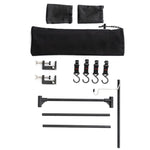 support rangement camping aluminium noir boite vaisselle pique nique suspendu lampe théière