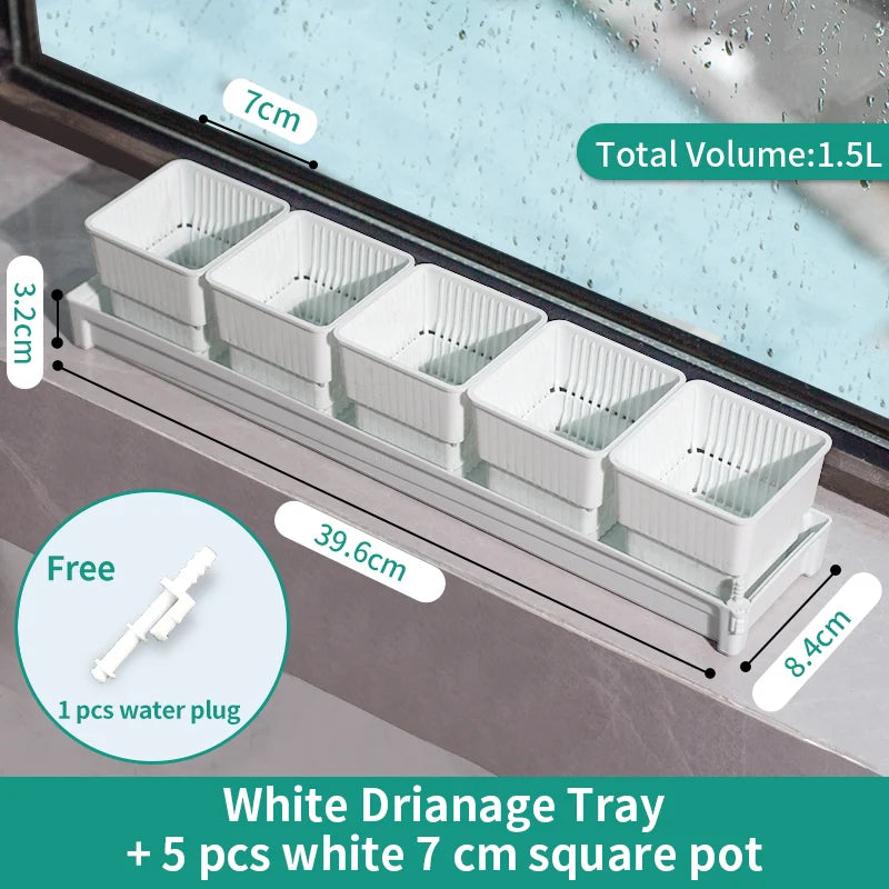 bac semis autoévacuant moderne blanc noir drainage pratique transparent pots bacs écoulement