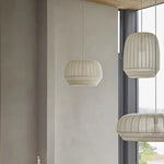 suspension lumineuse moderne blanc rayures horizontales finies opaques led e27 chambre salon