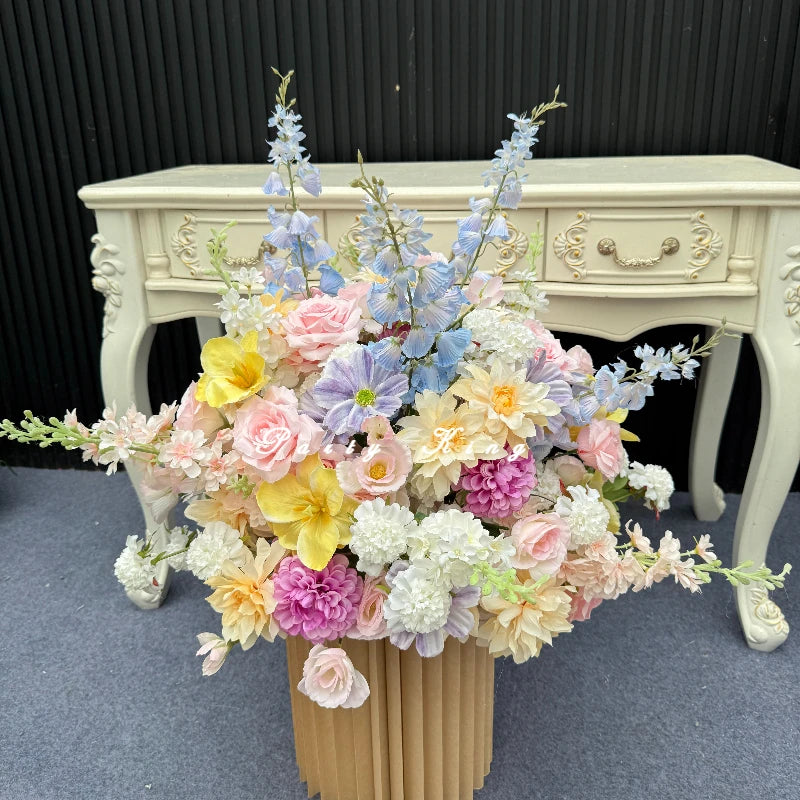 décoration intérieure fleurs artificielles soie rose décoration mariage anniversaire baby shower extérieur floral