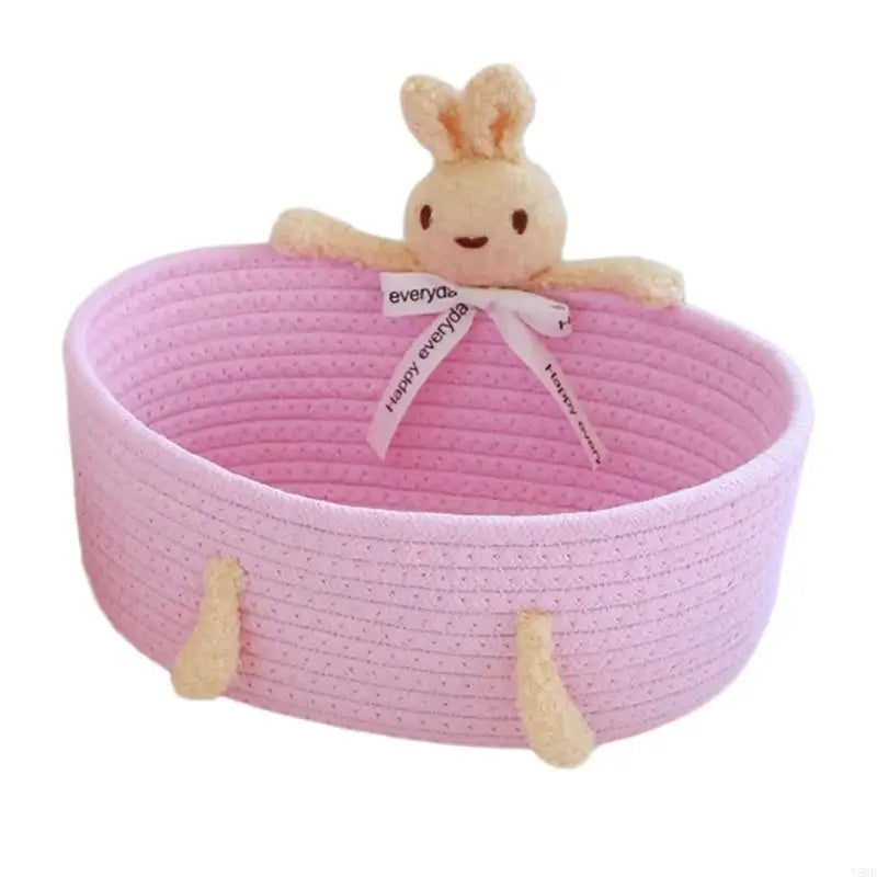 paniers tissu tressé blanc rose gris beige respectueux environnement moderne rustique ornemental large petit