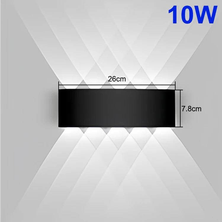 applique murale led noire moderne 3000k 6500k 4w 6w 8w 10w intérieur extérieur