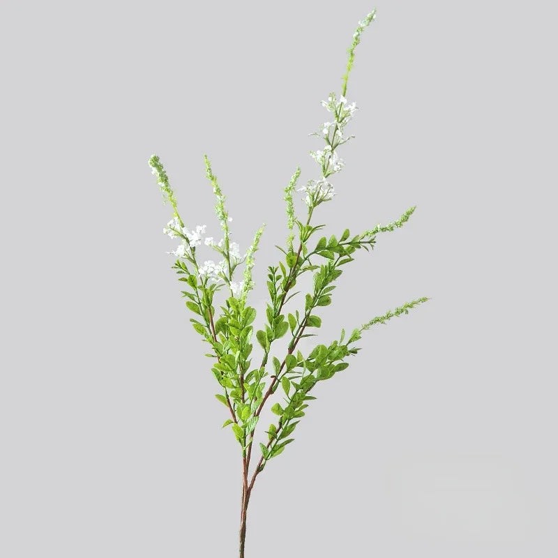 bouquet artificiel blanc feuilles vertes fleurs roses modernes vase transparent extérieur décoration maisonSetBranches