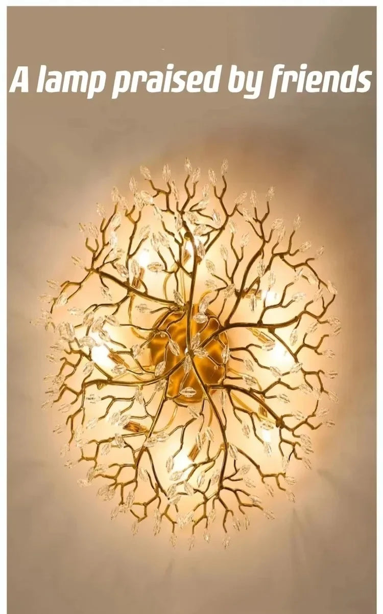 lampe moderne dorée transparentes branches élégantes LED 2000 82000 lumens 10 15 ampoules