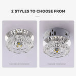 Plafonnier LED Cristal Modern Surface Monté Cuisine Salle Bain Élégant