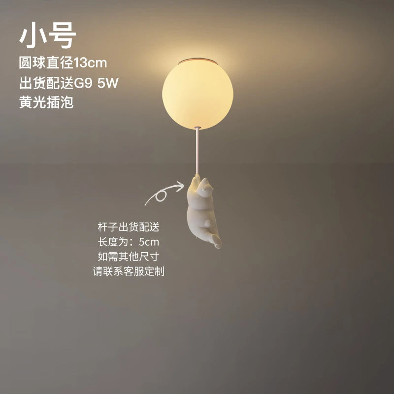 lampe suspendue ours blanc moderne boules lumineuses éclairage quotidien résine acrylique