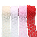 ruban polyester fleur rose bleu vert motif floral opacité décoratif fixation bricolage artisanat
