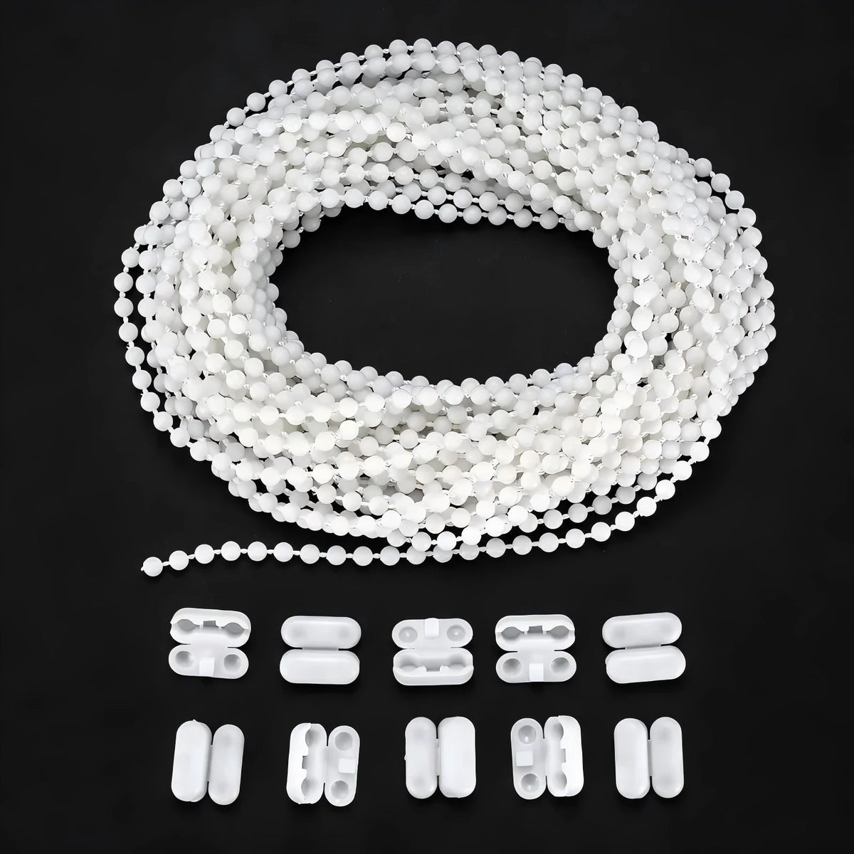 chaîne plastique blanc 5m clips réparation stores enrouleurs polonais accessoires