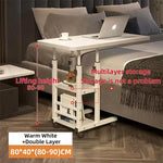 table d'appoint mobile blanche moderne roulettes étagères chambre coucher canapé