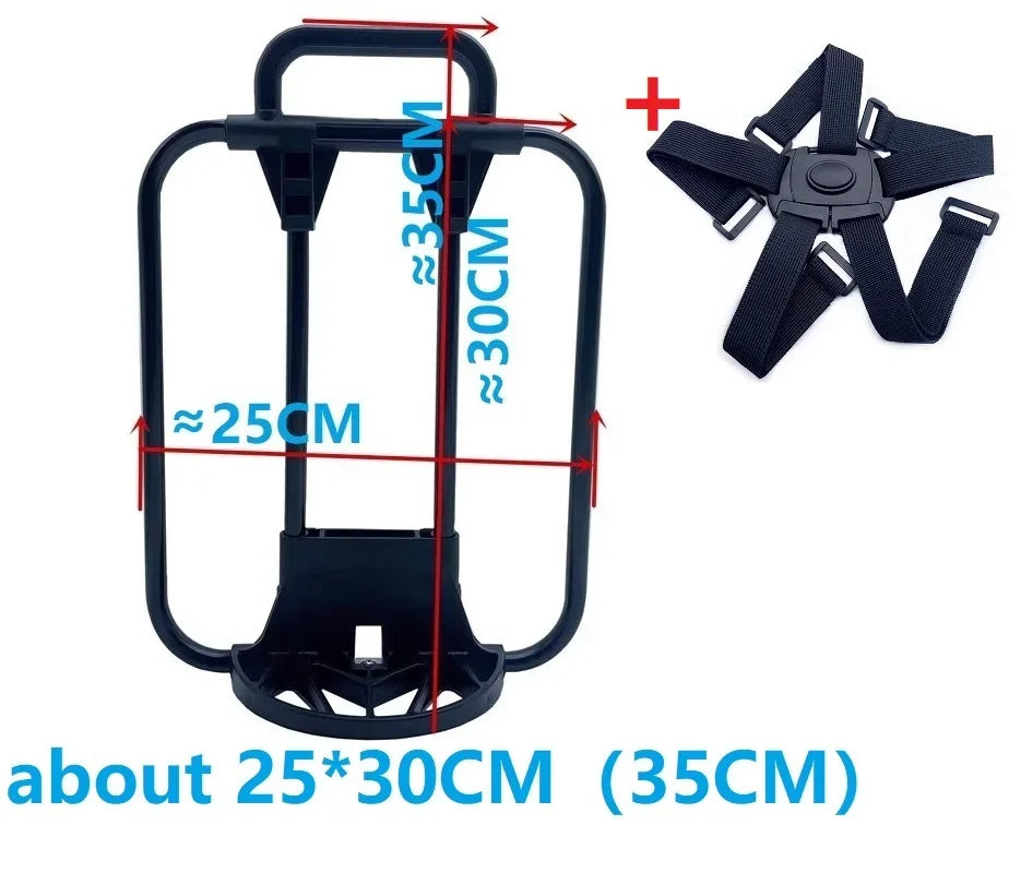 support sac dos pliant brompton aluminium alliage noir clips bandes élastiques ajustables sac dos