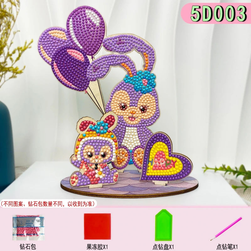 puzzle diamant multicolore dessins animés décoration artisanale pleine peinture spécial enfants anniversaire festive winnie