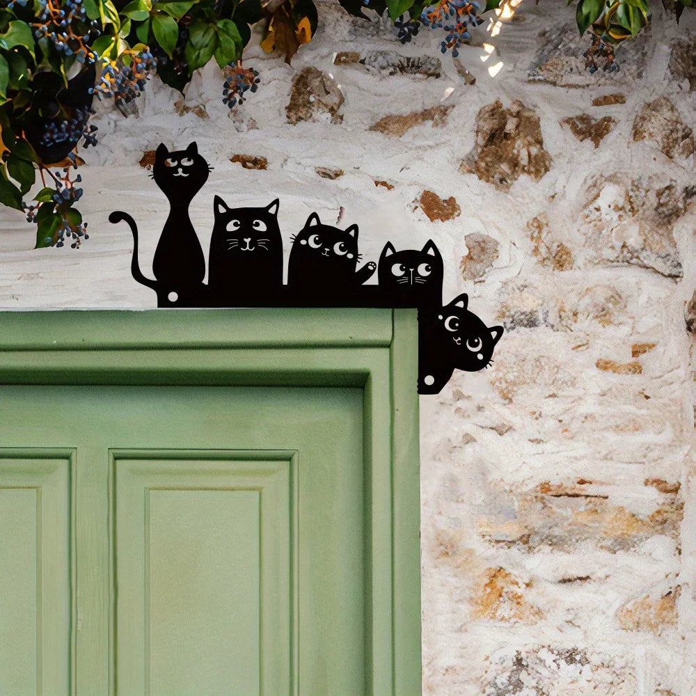 décoration murale chats noirs silhouettes expression faciale ludique minimaliste décoration intérieure animaux expresse