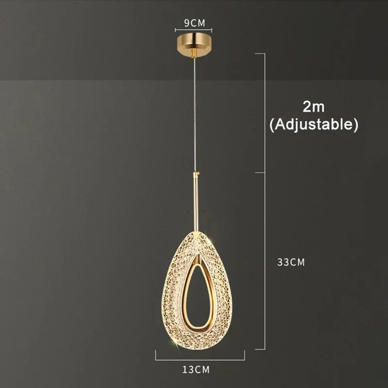Lampe suspendue nordique or moderne translucide chambre salon éclairage décoration intérieure