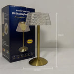 lampe table or transparent moderne veilleuse tactile rechargeable led base solide élégante chambre