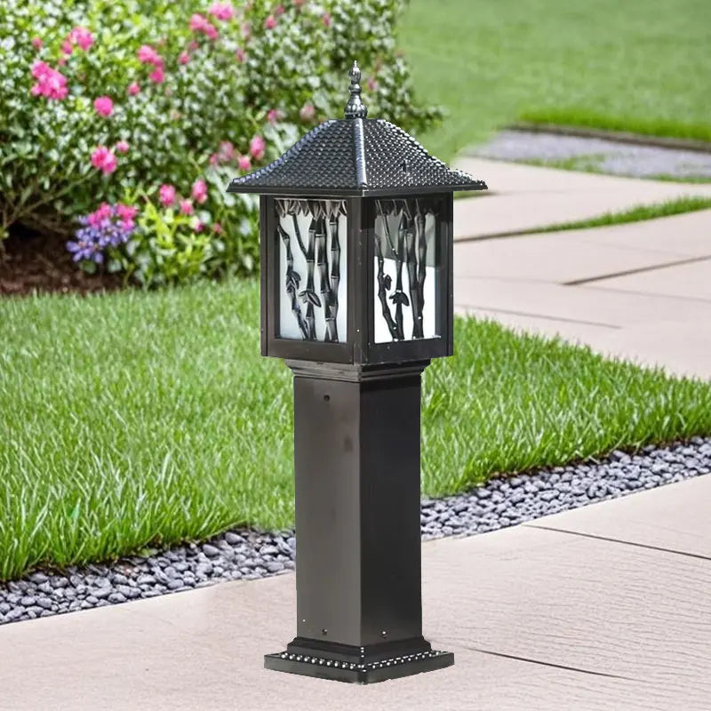 lanterne jardin noire bronze bambou doré ip65 étanche led 80cm classique orientalextérieur