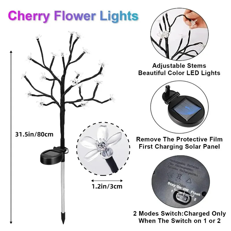 lampe solaire fleurs multicolores moderne decoration exterieure ip65 led abs