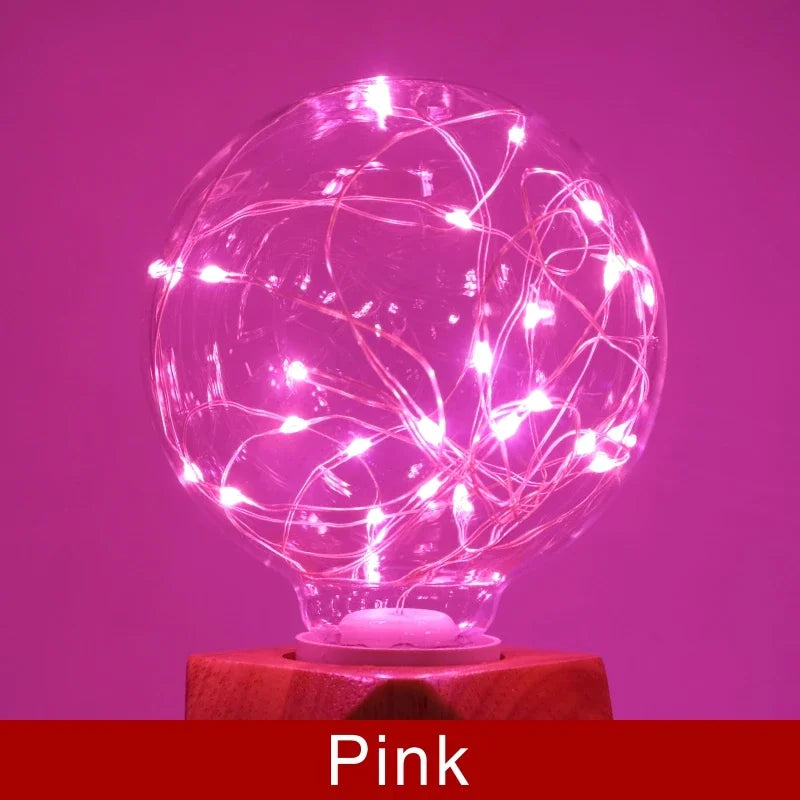 ampoules led décoratives fil lumineux couleur rouge jaune verte bleue rose violet moderne féerique