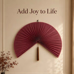 ventilateur mural bambou rouge beige gris vert rayures minimaliste tassel