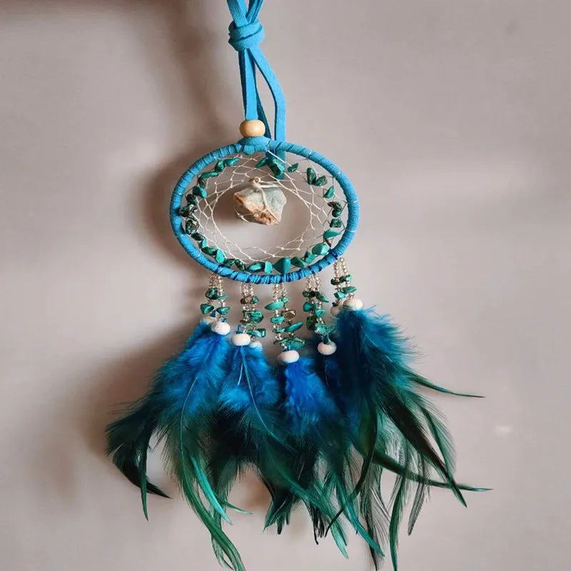 attrape rêves ethnique plumes filetage boho chic crochets ornement suspendu