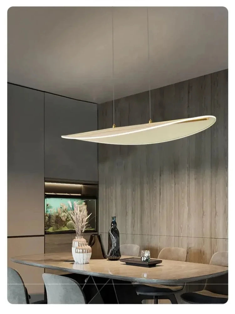 Suspension lumineuse moderne métal blanc texture bois salon chambre étude 15 30m²