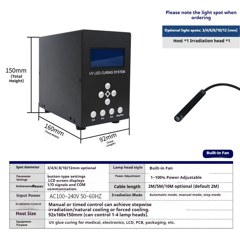 lampe polymérisation uv led professionnelle écran lcd adhésifs photosensibles machine noire