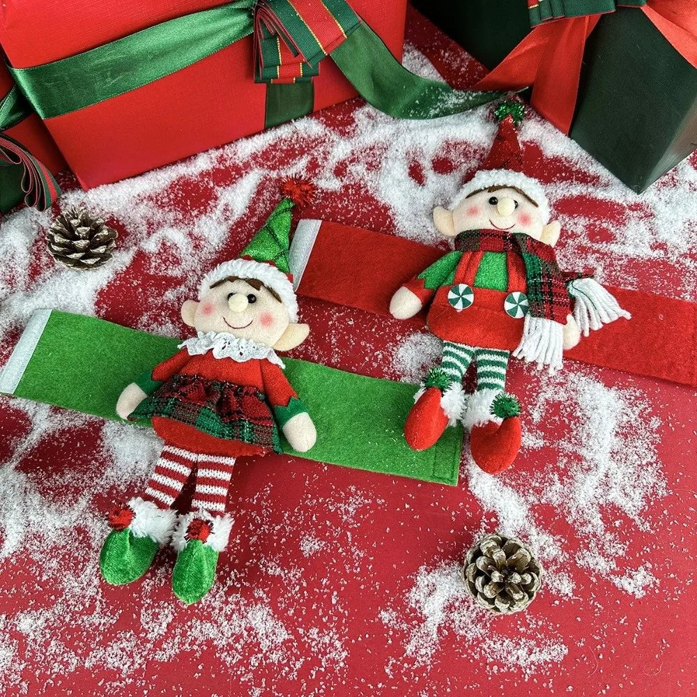 décoration noël poupée elfe rouge vert pompons coton traditionnelle festive chambre enfants