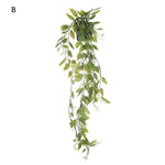 plantes artificielles suspendues arbre vert feuilles uniformes moderne decoration exterieure accrochée pot noir