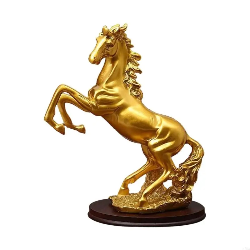 statuette cheval doré ornée strass art déco maison feng shui cadeau anniversaire noël pâques