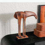 sculpture moderne cheval cuir marron décoration intérieure art abstrait animal compagnie ornement fixe sans