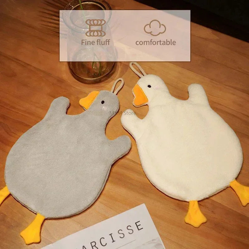 serviette bain rapide polaire animée oiseau canard blanc jaune rose opaques mignon crochetée