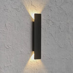 applique murale led imperméable moderne noire aluminium extérieure 18w ip65 hydrofuge