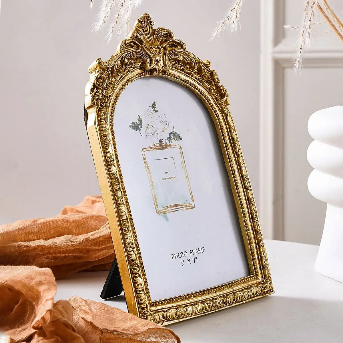 cadre photo ornement baroque vintage support pliable décoration murale photo frame sculpté fleurs feuilles