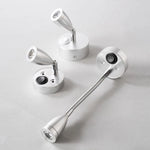 lampe murale flexible argentée moderne interrupteur inclinable led 12v cuisine salle manger