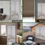 rideau moustiquaire porte adhésif gris clair dentelle moderne 210cm 80cm 90cm 100cm 110cm 120cm
