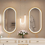 miroir mural ovale moderne or anti buée led 1000 1200 800 mmversible
