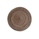napperon rond lin tissé motif spirale rustique dessous verre anti brûlure table