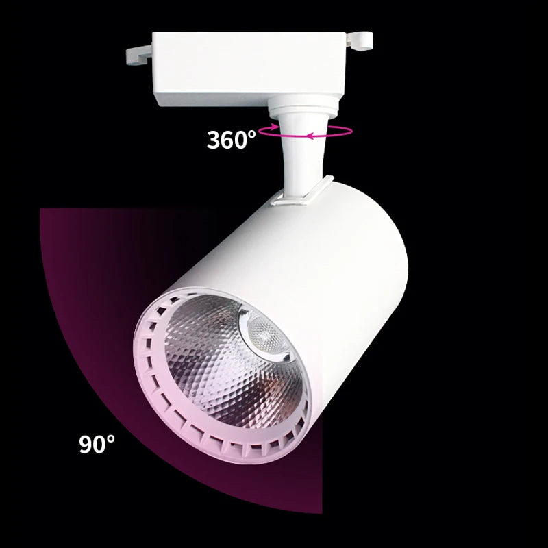 éclairage rail spot lumineux led noir blanc moderne télécommande 16 couleurs acier poli.gca
