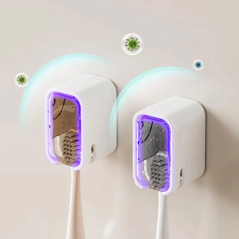 porte brosse dents transparent moderne adhésif sans perçage salle bain rangement anti poussière blanc