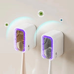 porte brosse dents transparent moderne adhésif sans perçage salle bain rangement anti poussière blanc