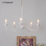 lustre classique blanc 51cm 46cm fleur lotus chaîne ajustable ampoules E14 autonome