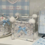 panier rangement coton pliable blanc bleu imprimé animaux utilisation multiple organisation cadeaux