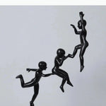 sculpture moderne figurines humaines empilées noir lisse décoration intérieure 51cm hauteur 14+ années