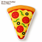 coussin 3d forme pizza pepperoni olives fromage salon blanc rouge vert jaune