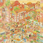 puzzle pieces adhesive multicolore ville animée isométrique illustrative enfants maison poupéesDecorationScèneMiniature