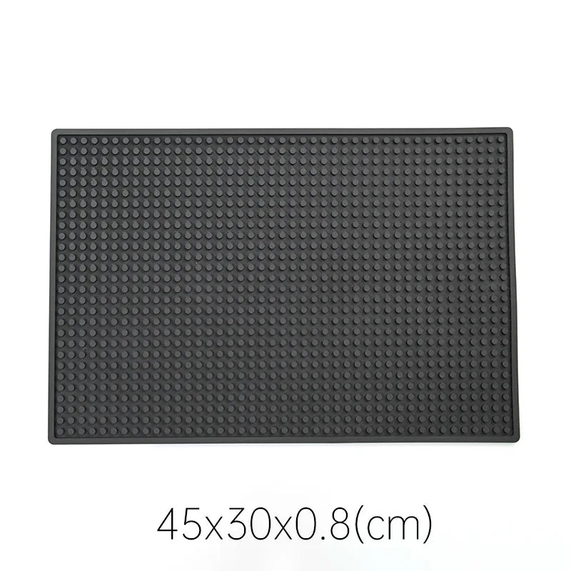 tapis bar noir perforé moderne antidérapant résistant chaleur drainage barista cocktail 45x30cm