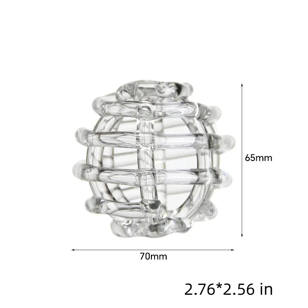 vase verre géométrique moderne transparent cercles superposés minimalisteintérieur fleur artificielle feuille